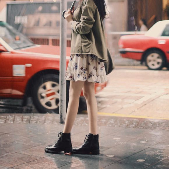 Long-Sleeved Floral Print Chiffon Dress Size Small in Light Tan - Picture 6 of 15